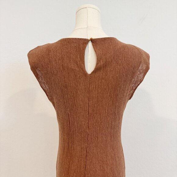 ASTR The Label Women's Plisse Brown Maxi Dress Nordstrom Boho Modest Party Event - Picture 10 of 13